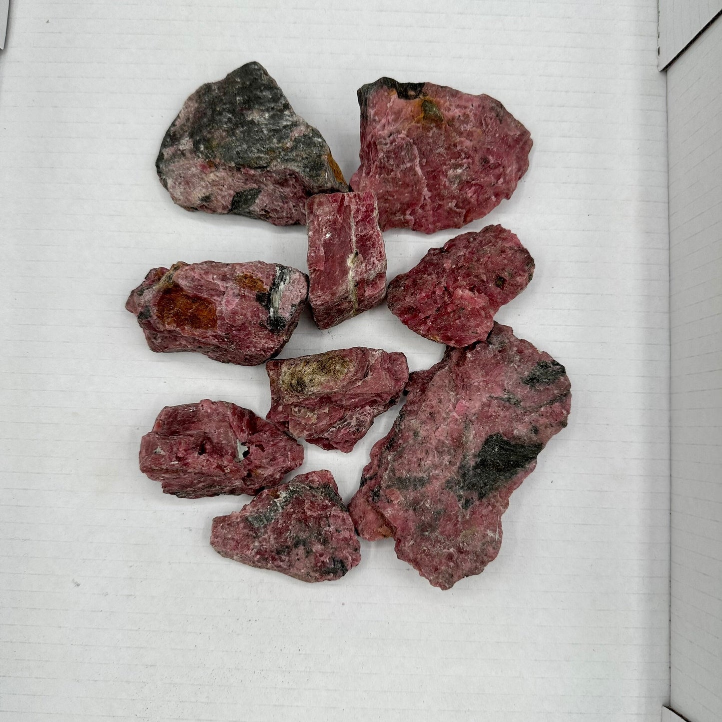 Wholesale Lot 1KG Rough Rhodonite with Amphibole, Cummingtonite and other Minerals