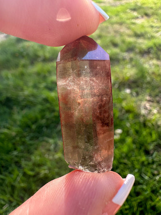 Orange River Quartz Points Hematite Phantoms