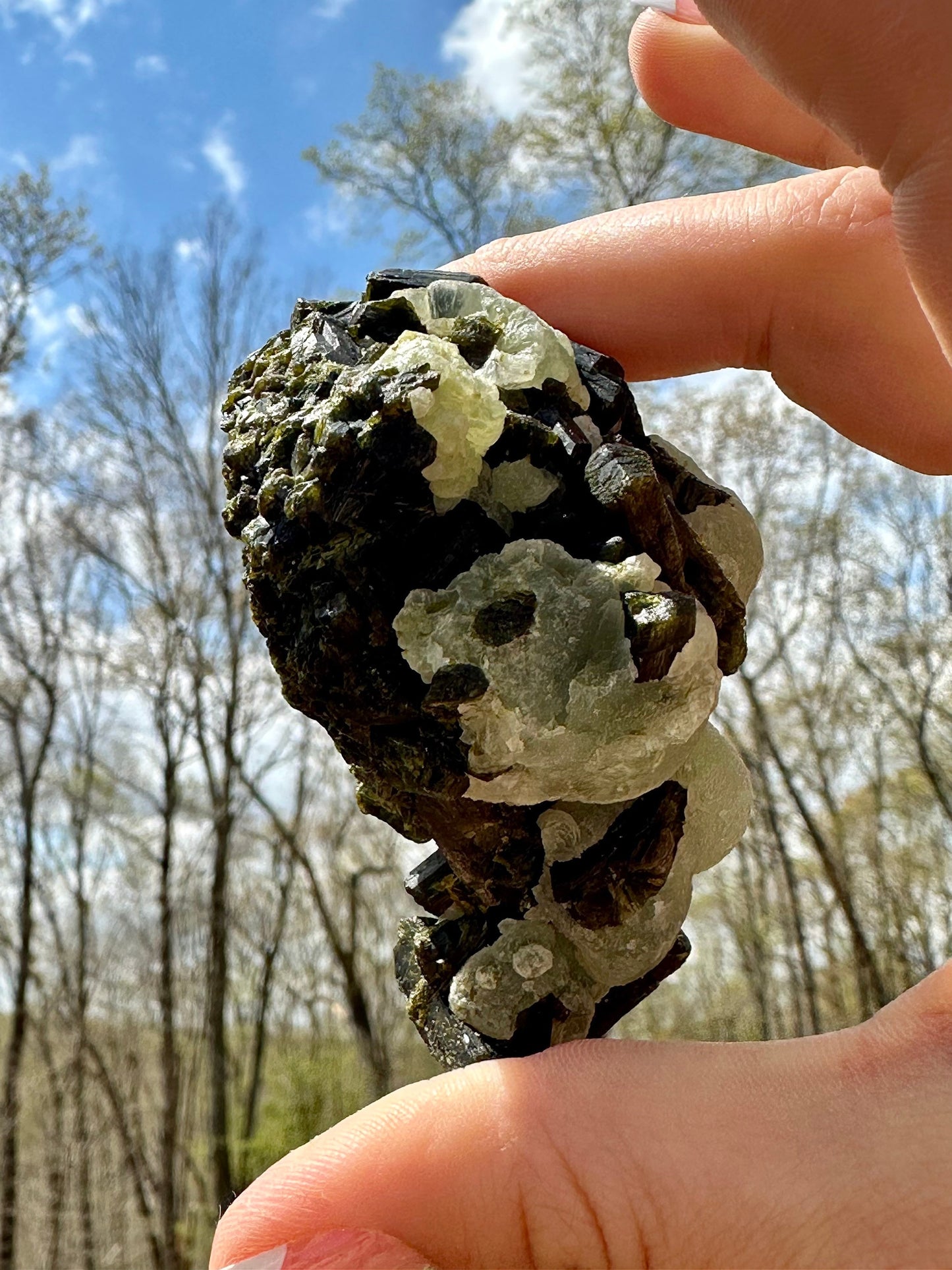 Prehnite Globular Spheres on Epidote