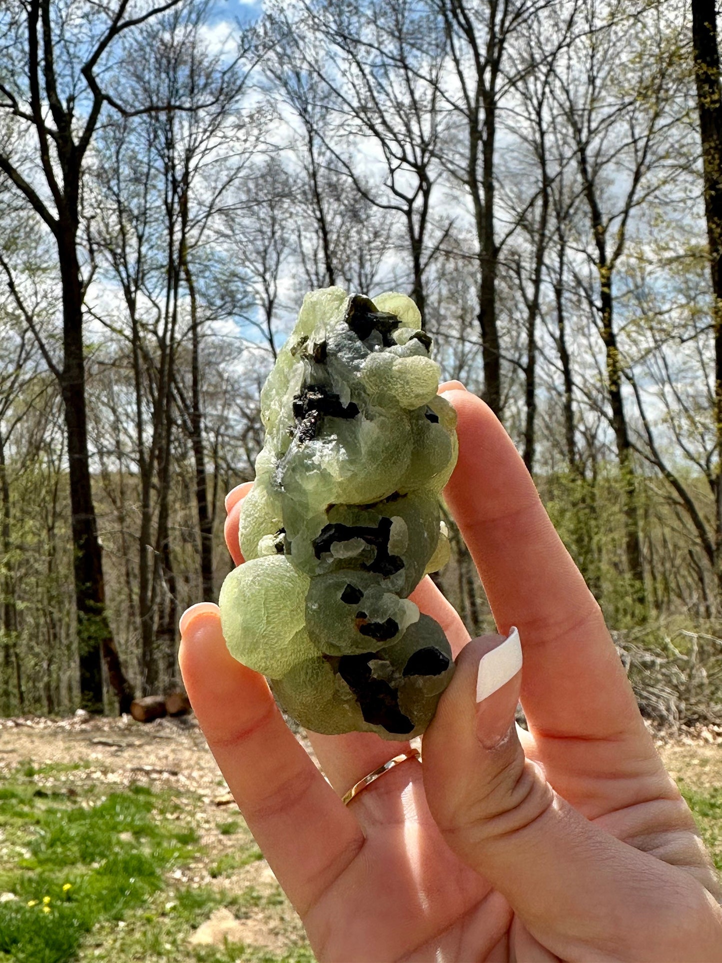 Prehnite Globular Spheres on Epidote