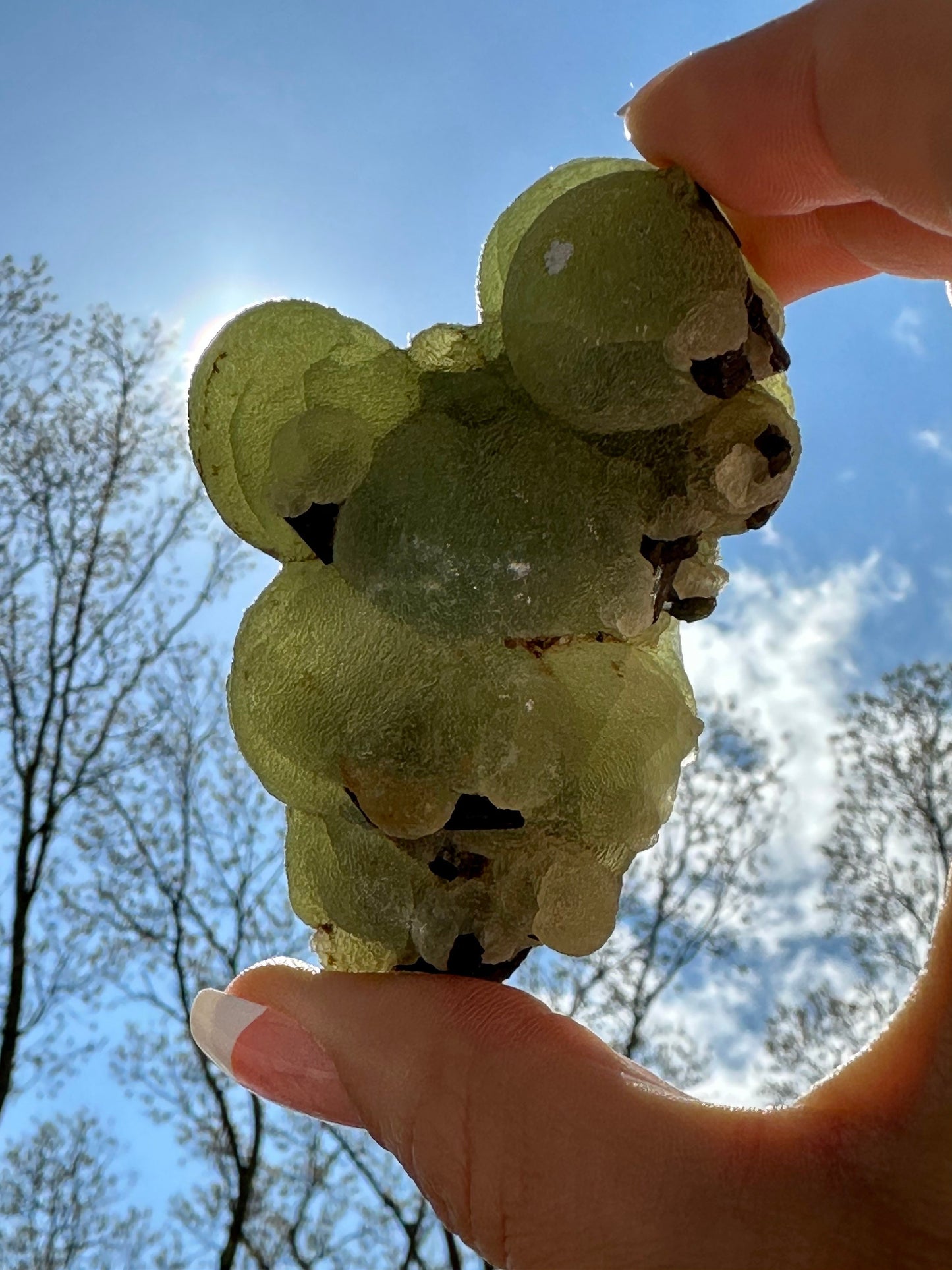 Prehnite Globular Spheres on Epidote