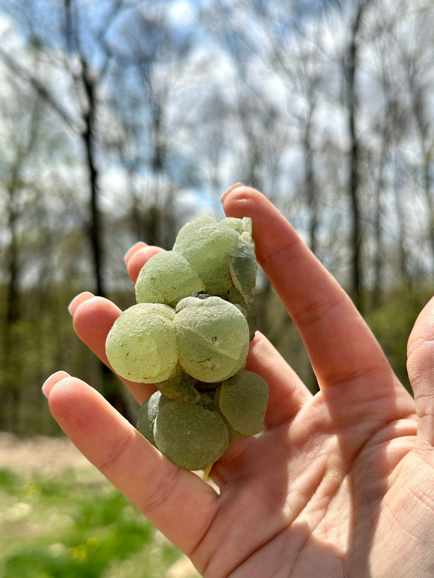 Prehnite Globular Spheres on Epidote