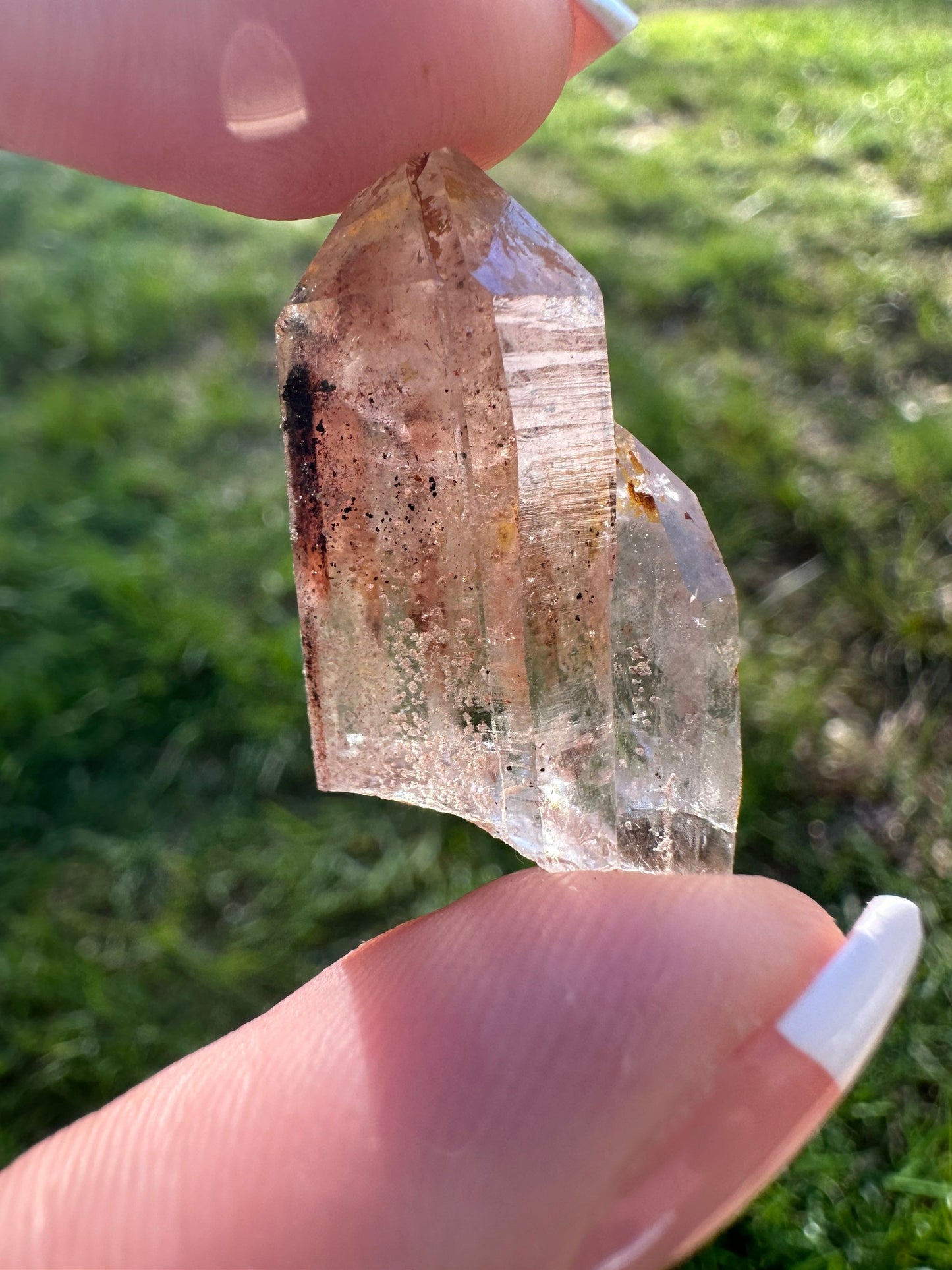 Orange River Quartz Points Hematite Phantoms