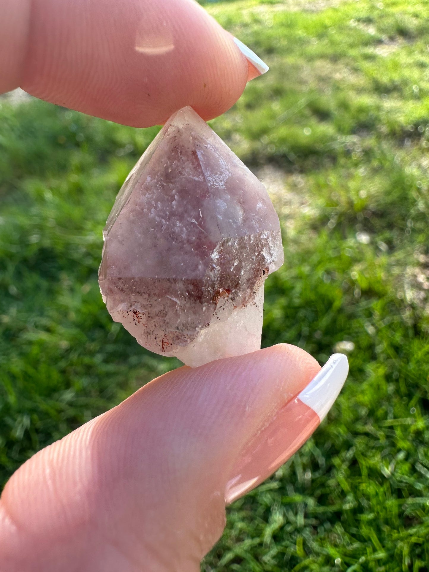 Orange River Quartz Points Hematite Phantoms